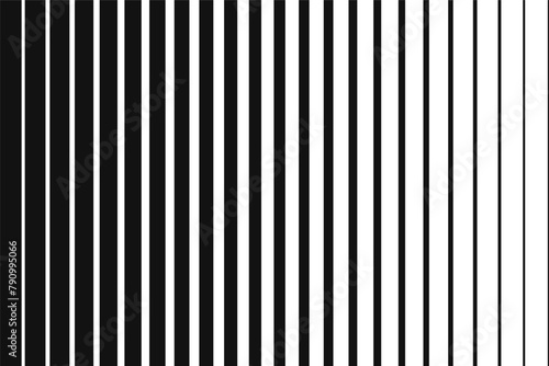 Striped halftone pattern. Black and white monochrome background with vertical lines. Minimalistic print