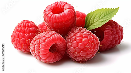 raspberries isolated on white background