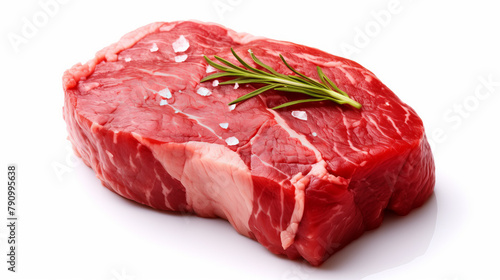 raw beef steak isolated on a white background