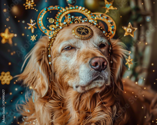 Pet adorned with celestial symbols inspired by ast photo