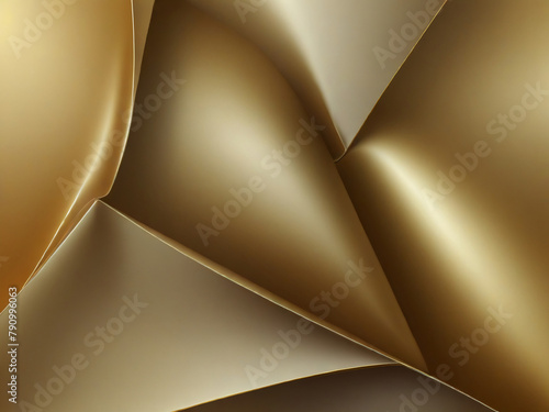 golden gradient waves, abstract background of golden folds and lines. AI generated