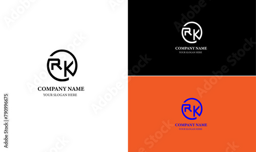 R k monogram logo ,icon, logo, vector, business, symbol, design, illustration, sign, web, circle, concept, company, button, card, template, set, banner, internet, label, eye , monogram , luxury , clas photo