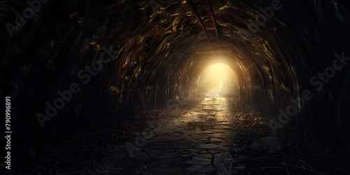 Hopelessness  The Dark Tunnel and Distant Light - Visualize a dark tunnel with a distant light  illustrating feelings of hopelessness