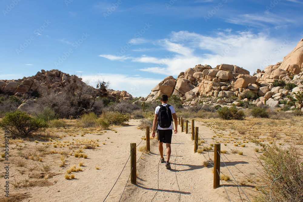 Entrance to Barker Dam loop trail in Joshua Tree National Park, California, USA