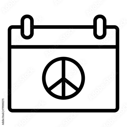 Peace Day Vector Line Icon Design photo