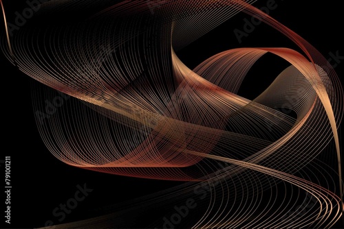 Abstract Bronze and Brown Pattern with Waves. Striped Linear Texture. Raster. 3D Illustration