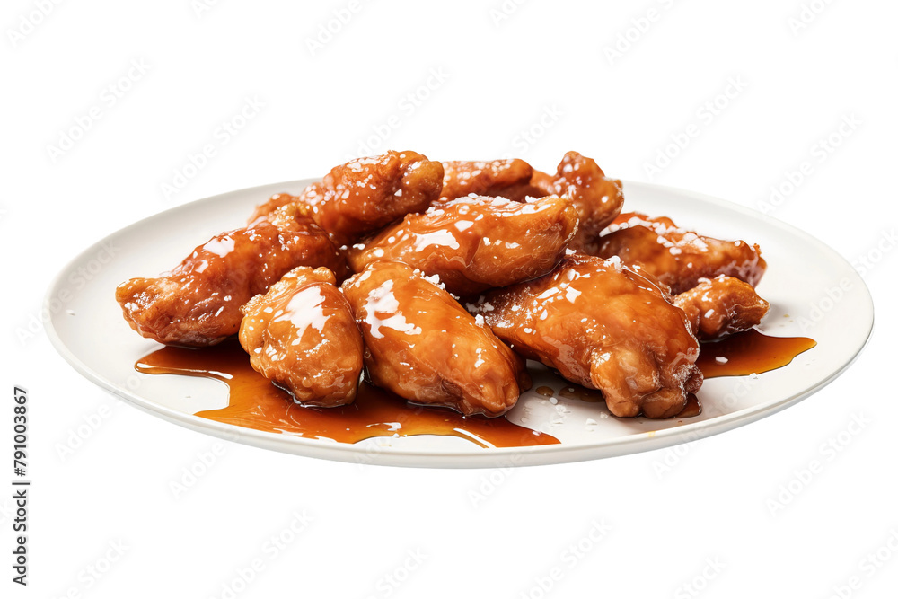Yummy Glazed Fried Chicken isolated on white background Yummy Glazed Fried Chicken isolated on white background