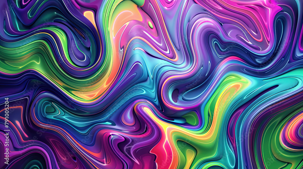 Trippy abstract wavy swirls dopamine background