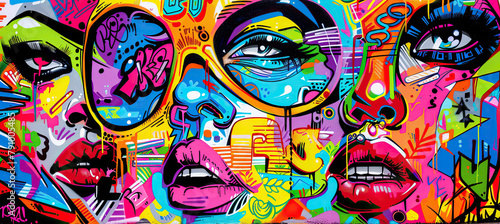 Vibrant colors Graffiti art Background  Graffiti art  Abstract Graffiti