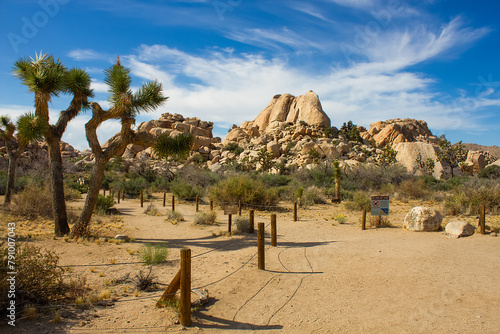 Entrance to Barker Dam trail in Joshua Tree National Park, California, USA