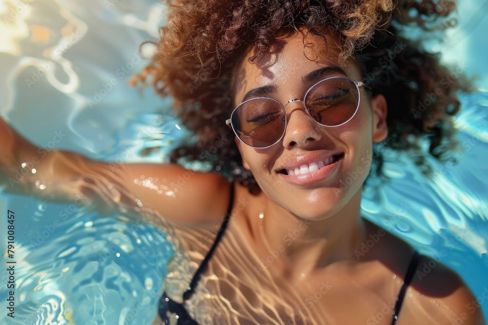 attractive young woman in swimming pool attractive young woman in swimming pool