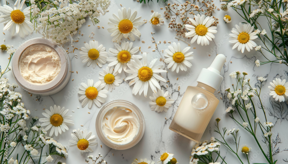 skincare cosmetic cream with camomiles skincare cosmetic cream with camomiles