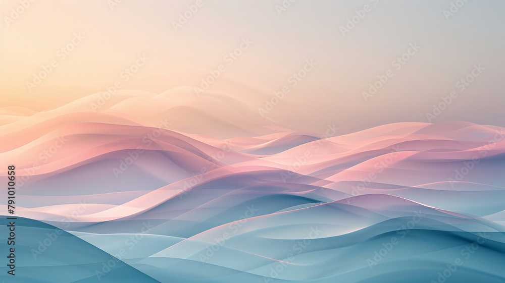 A minimalist background of subtle beauty, where translucent layers of color ebb and flow in soft, muted tones, suggesting the quiet movement of clouds across a dawn sky
