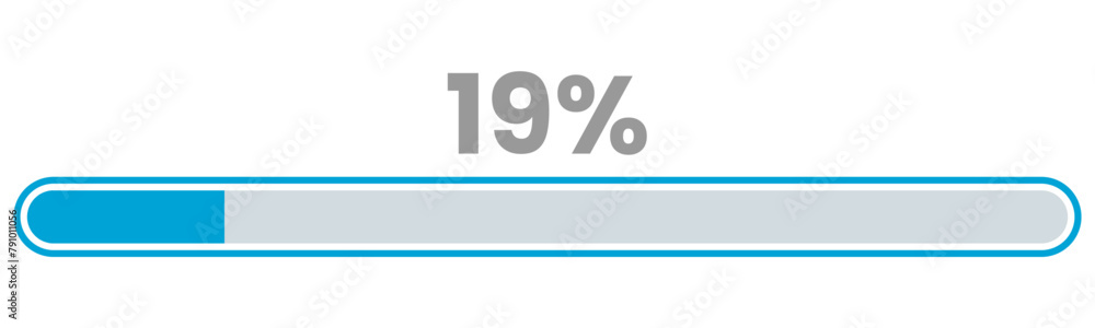 19% Loading. 19% progress bar Infographics vector, 19 Percentage ready to use for web design ux-ui 19% Loading. 19% progress bar Infographics vector, 19 Percentage ready to use for web design ux-ui