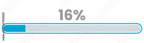 16% Loading. 16% progress bar Infographics vector, 16 Percentage ready to use for web design ux-ui