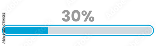 30% Loading. 30% progress bar Infographics vector, 30 Percentage ready to use for web design ux-ui