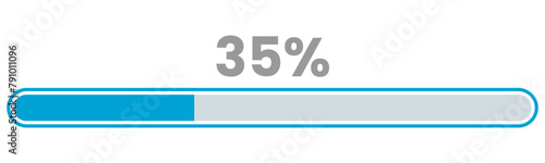 35% Loading. 35% progress bar Infographics vector, 35 Percentage ready to use for web design ux-ui