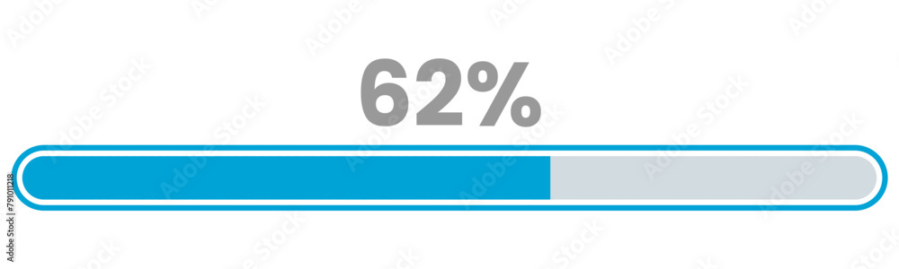 62% Loading. 62% progress bar Infographics vector, 62 Percentage ready to use for web design ux-ui 62% Loading. 62% progress bar Infographics vector, 62 Percentage ready to use for web design ux-ui