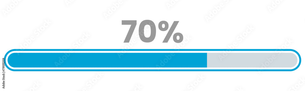70% Loading. 70% progress bar Infographics vector, 70 Percentage ready to use for web design ux-ui 70% Loading. 70% progress bar Infographics vector, 70 Percentage ready to use for web design ux-ui