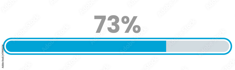 73% Loading. 73% progress bar Infographics vector, 73 Percentage ready to use for web design ux-ui 73% Loading. 73% progress bar Infographics vector, 73 Percentage ready to use for web design ux-ui