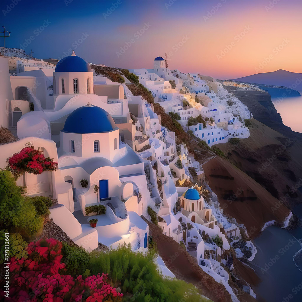 Naklejka premium village in island Santorini