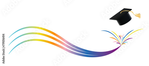 Graduation Background in Bright Colors for Kindergarten, preschool, or Elementary School Graduation