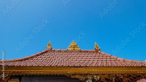 Bali MARCH 2024 - Tradition Balinese roof in temples, Bali, Indonesia.