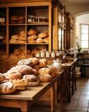 The kitchen is filled with the warm aroma of freshly baked bread, enticing all who pass by