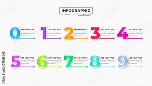 Vector number infographic presentation design template