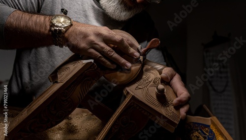 Master hand carving wood