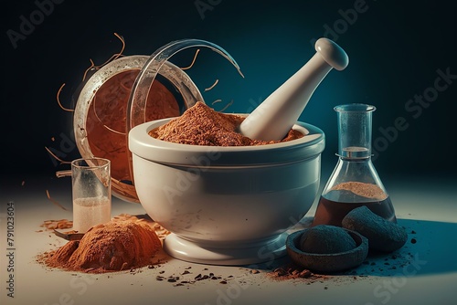 mortar and pestle with spices