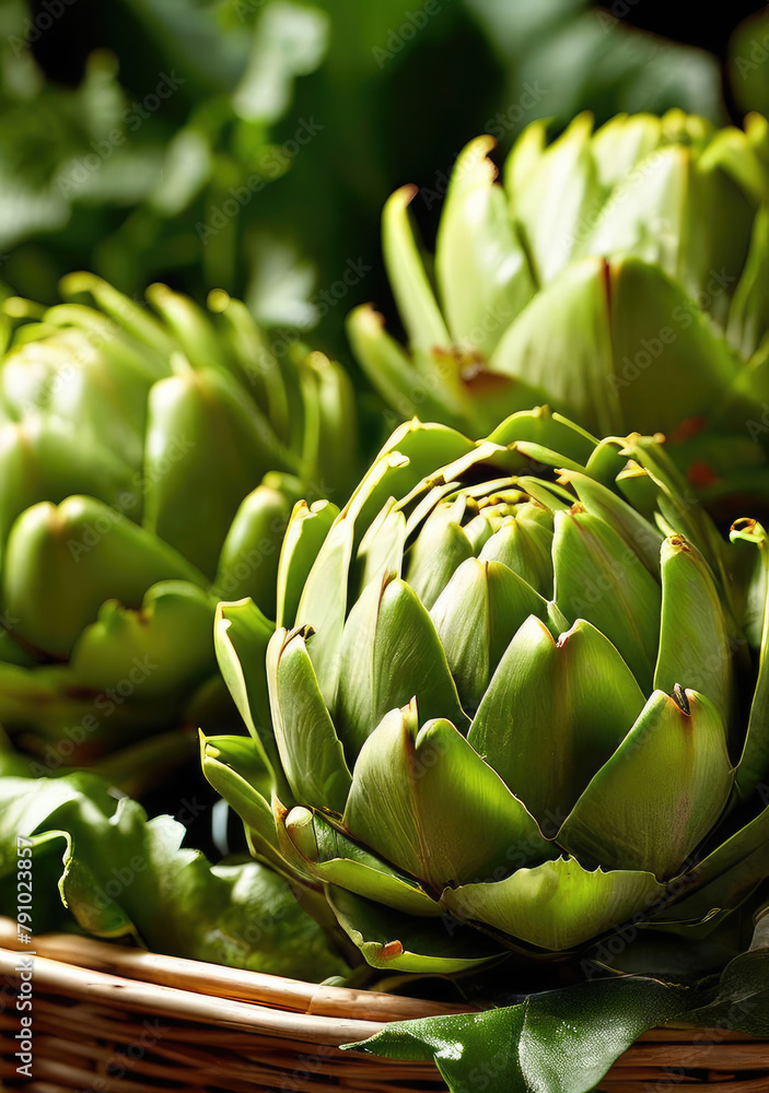 Harvest fresh artichoke, a basket full of artichoke. Harvest fresh artichoke, a basket full of artichoke.