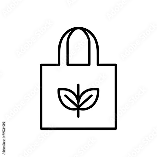 Eco-Friendly Shopping Bag Icon, Environmentally Conscious, Green Living