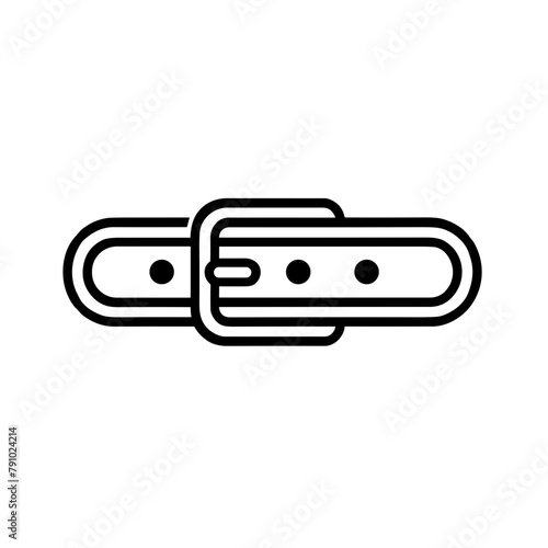 Leather Belt Icon, Black Line Art, Fashion Accessory Symbol