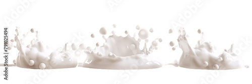 png transparent 3d style background of milk or cream splashes with drops photo