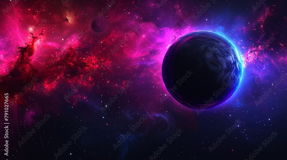  Planet in foreground, star field in background