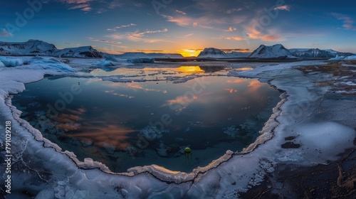 Tranquil Evening at the Icelandic Salt Lake