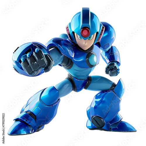 Magnificent andattractive mega man isolated on white background photo