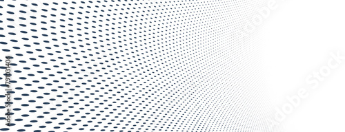 Dotted vector abstract background, light grey dots in perspective flow, dotty texture abstraction, big data technology image, cool backdrop. photo