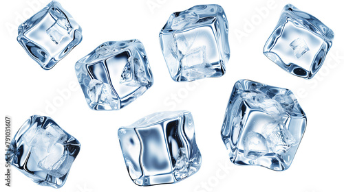 set off ice cubes, isolated, transparent  background photo
