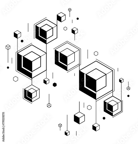 Abstract tech geometric vec...