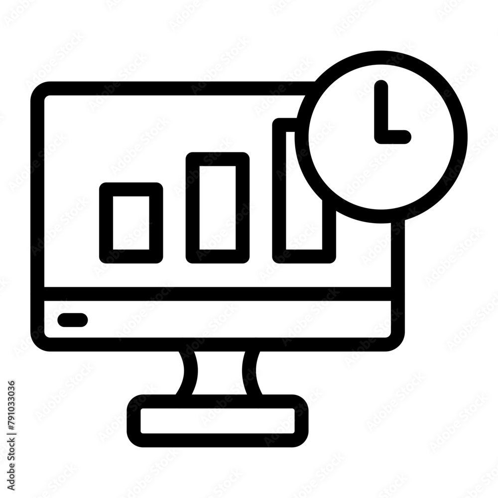 Investment Timing Vector Line Icon Design Investment Timing Vector Line Icon Design
