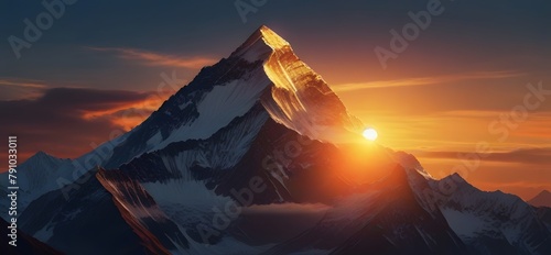 sunrise in the mountains, ai generated #791033011