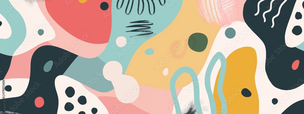 An illustration of an abstract pattern, a painting or a decorative background in pastel delicate colors. art, stylized forms