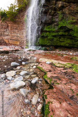 Waterfall at St Audrie's Bay, Somerset, England