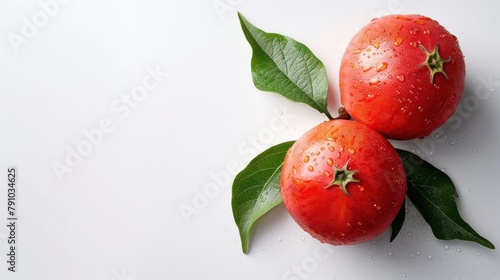 fresh Strawberry Guava in white background