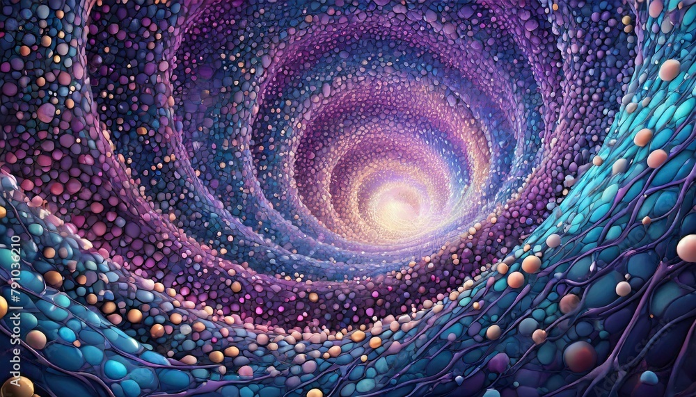 A purple and blue spiral with a lot of dots A purple and blue spiral with a lot of dots