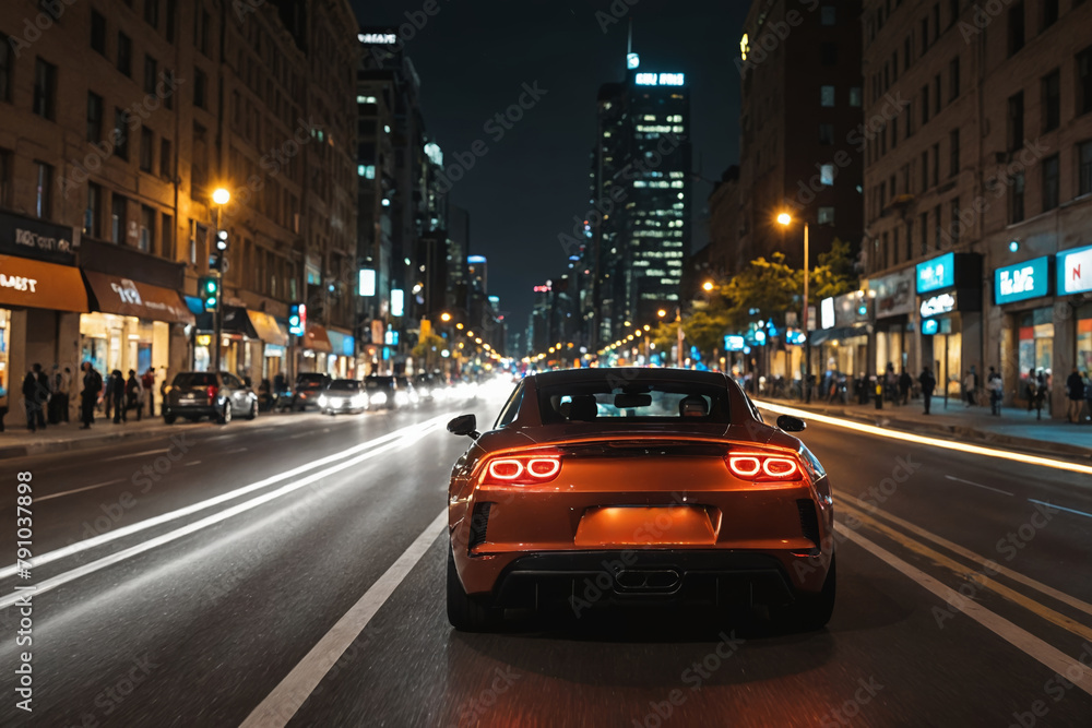 Fototapeta premium Precision on Wheels: Profile View of a Modern High-Performance Vehicle