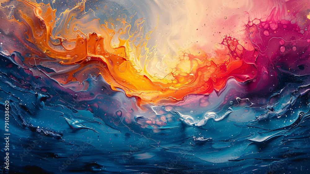 abstract painting with a mixture of bright colors abstract painting with a mixture of bright colors