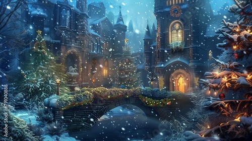Immerse yourself in the enchanting tapestry of Christmas Eve as winter's icy touch weaves a magical embrace.